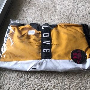 Yellow Love Colorblock Pattern Windbreaker